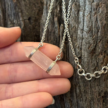 Load image into Gallery viewer, Sterling Silver Rose Quartz Necklace