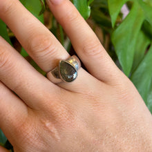 Load image into Gallery viewer, Moldavite 925 Sterling Silver Ring ~ size 7