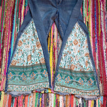 Load image into Gallery viewer, Upcycled Denim Flares ~  Festival ~ 70s Style ~ (style 22)