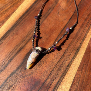 Handmade Lightning Ridge Opal Macrame Necklace