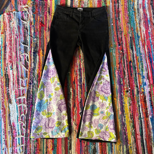 Upcycled Denim Flared Jeans Style 11 ~ Festival ~ 70s Style ~