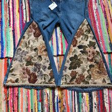 Load image into Gallery viewer, Upcycled Denim Flares ~  Festival ~ 70s Style ~ (style 21)