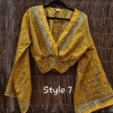 Load image into Gallery viewer, Sari Silk Boho Flare Sleeve Top - Instock Ready to Post