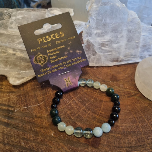 Pisces Zodiac Gemstone Bracelet Feb 19 ~ Mar 20