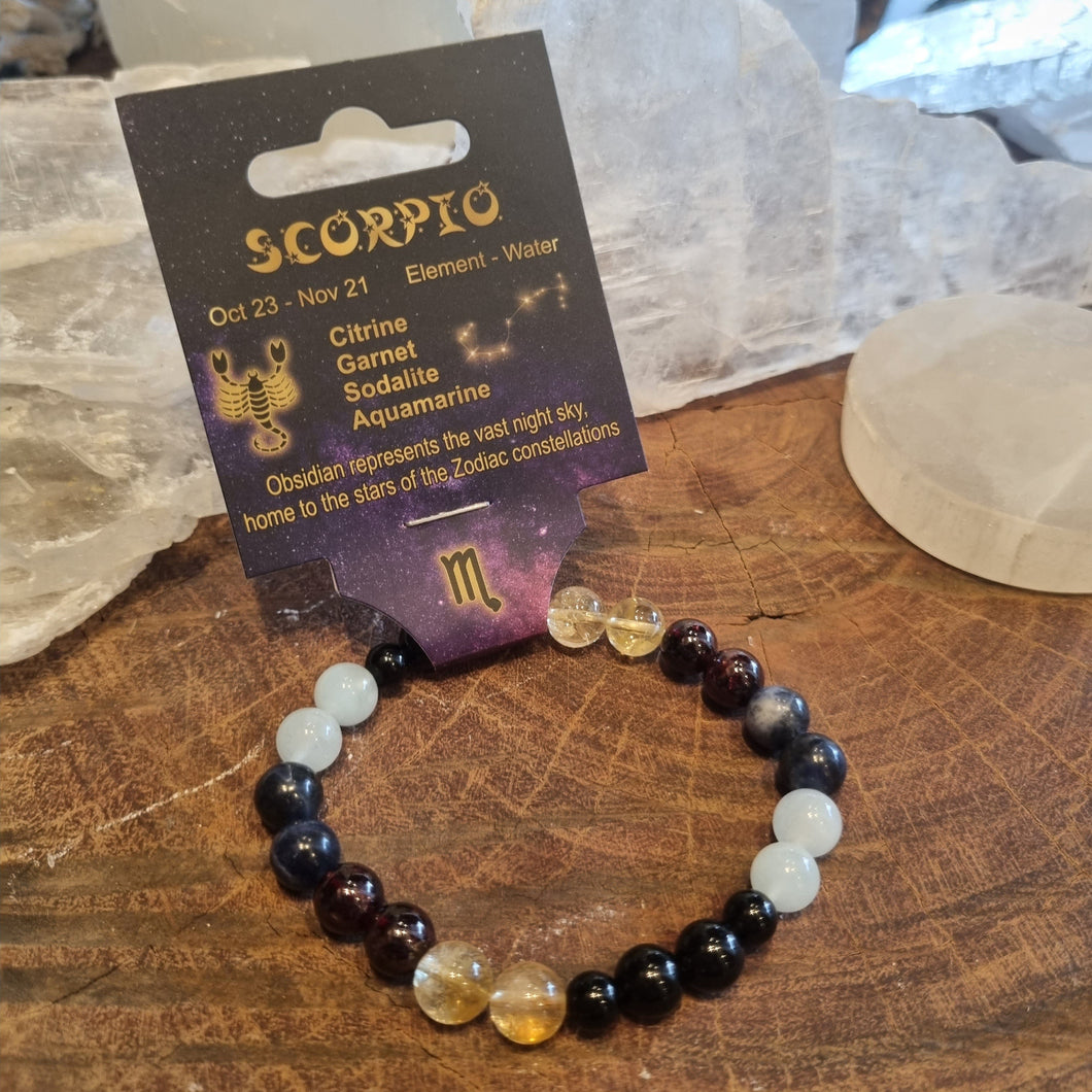 Scorpio Zodiac Gemstone Bracelet Oct 23 ~ Nov 21