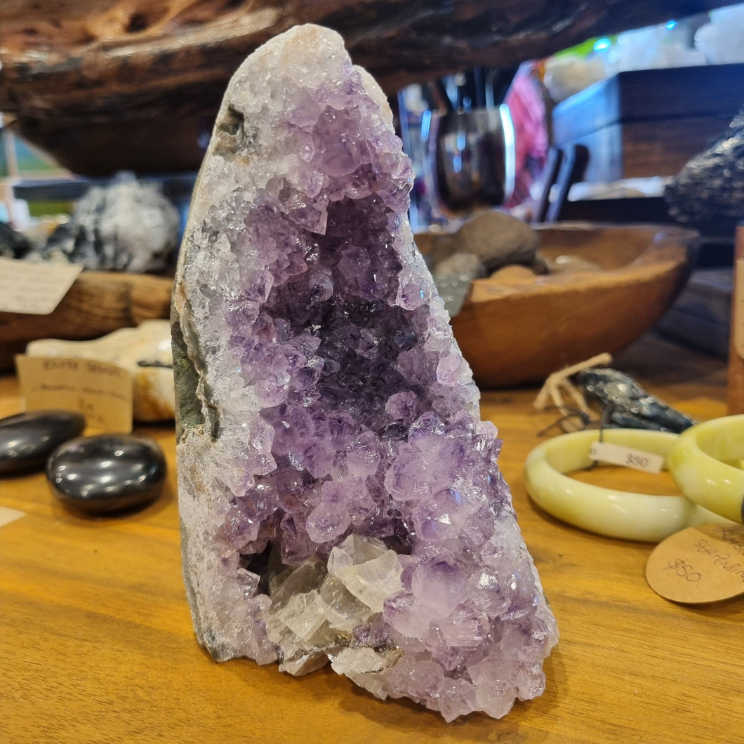 Amethyst geode with Calcite #1 ~ Balance ~ Healing ~ Calming