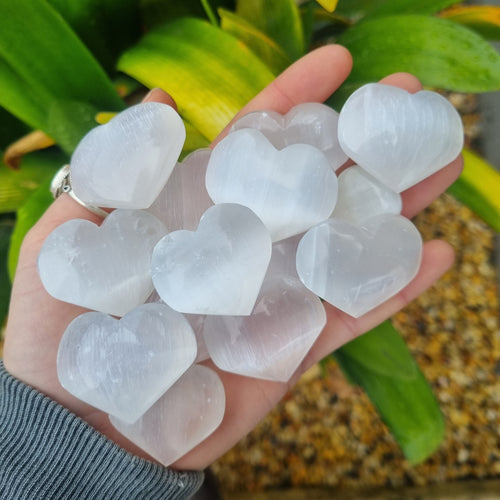 Selenite Hearts ~ Cleanse ~ Purify ~ Tranquility
