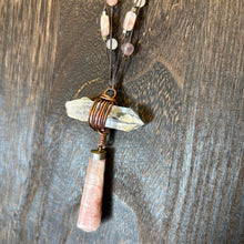 Load image into Gallery viewer, Copper Wrapped Pink Calcite Necklace