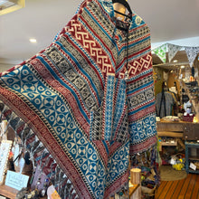 Load image into Gallery viewer, Patterned Winter Ponchos ~ festival ~ hippie ~