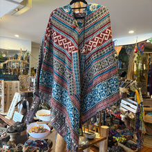 Load image into Gallery viewer, Patterned Winter Ponchos ~ festival ~ hippie ~
