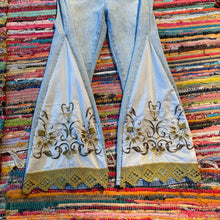 Load image into Gallery viewer, Upcycled Denim Flares~  Festival ~ 70s Style ~ (style 33)