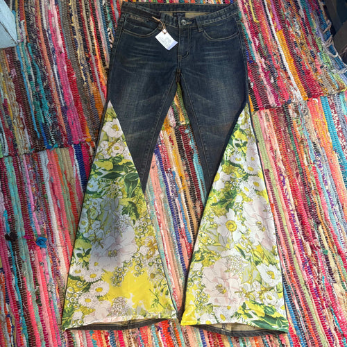 Upcycled Denim Flared Jeans Style 32 ~ Festival ~ 70s Style ~