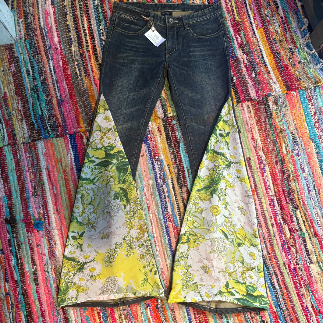 Upcycled Denim Flared Jeans Style 32 ~ Festival ~ 70s Style ~