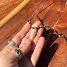 Load image into Gallery viewer, Handmade Lightning Ridge Opal Macrame Necklace