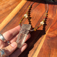 Load image into Gallery viewer, Handmade Clear Quartz Point Macrame Necklace