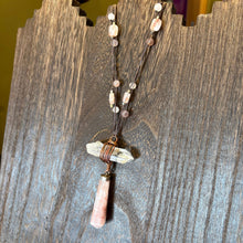 Load image into Gallery viewer, Copper Wrapped Pink Calcite Necklace
