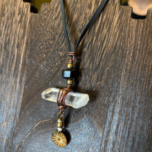 Load image into Gallery viewer, Copper Wrapped Clear Quartz Necklace with Tourmaline