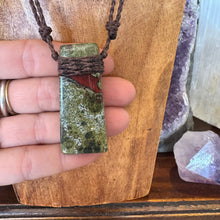 Load image into Gallery viewer, Handmade Bloodstone Macrame Necklace