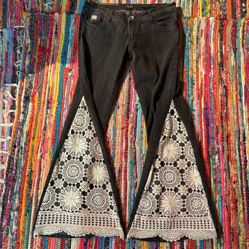 Upcycled Denim Flared Jeans Style 1 ~ Festival ~ 70s Style ~