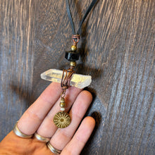 Load image into Gallery viewer, Copper Wrapped Clear Quartz Necklace with Tourmaline
