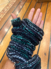 Load image into Gallery viewer, Green Knit Fingerless Winter Gloves - Polar Fleece Lined!