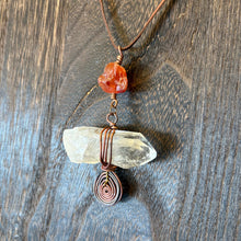 Load image into Gallery viewer, Copper Wrapped Clear Quartz Necklace