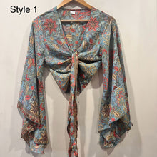 Load image into Gallery viewer, Sari Silk Boho Tie Top - Instock Ready to Post