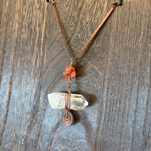 Load image into Gallery viewer, Copper Wrapped Clear Quartz Necklace