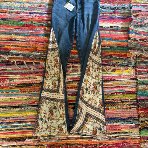 Upcycled Denim Flared Jeans Style 36 ~ Festival ~ 70s Style ~