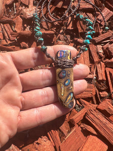 Handmade Koroit Boulder Opal Macrame Necklace