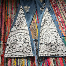 Load image into Gallery viewer, Upcycled Denim Flares~  Festival ~ 70s Style ~ (style 37)