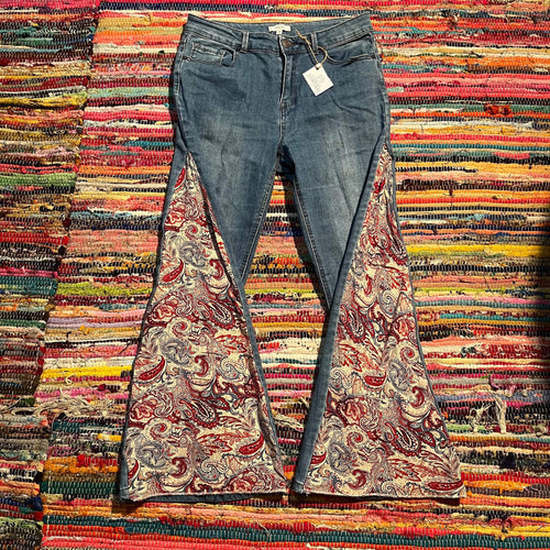 Upcycled Denim Flared Jeans Style 35 ~ Festival ~ 70s Style ~