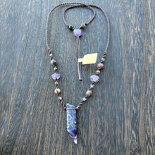 Load image into Gallery viewer, Amethyst &amp; Rhodonite Handmade Pendant