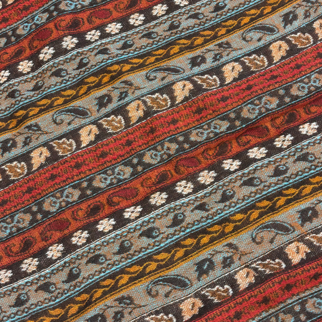 Striped Nepalese Wool Throw Rug