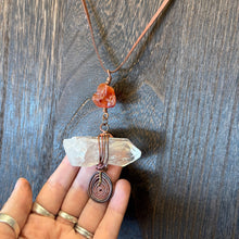 Load image into Gallery viewer, Copper Wrapped Clear Quartz Necklace