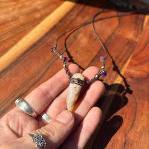 Handmade Lightning Ridge Opal Macrame Necklace
