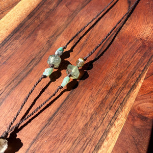 Handmade Clear Quartz & Green Chrysoprase Necklace