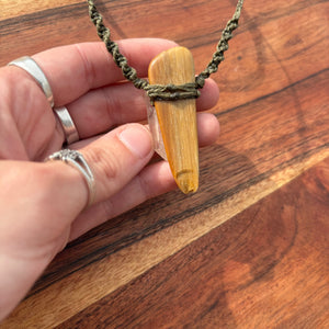 Petrified Wood Macrame Necklace