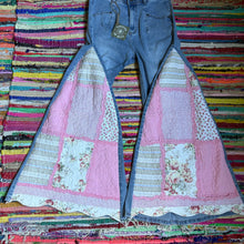 Load image into Gallery viewer, Upcycled Denim Flares ~  Festival ~ 70s Style ~ (style 45)