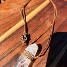 Load image into Gallery viewer, Handmade Clear Quartz Macrame Necklace