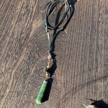 Load image into Gallery viewer, Copper Wrapped Jade Necklace with Tourmaline