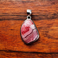 Rhodocrosite Solid Sterling Silver Pendant