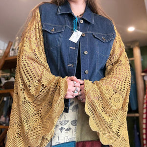 Up-cycled Denim Vest Mustard