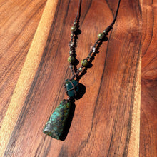 Load image into Gallery viewer, Handmade African Turquoise Macrame Necklace