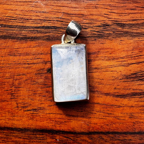 Rainbow Moonstone Solid Sterling Silver Pendant