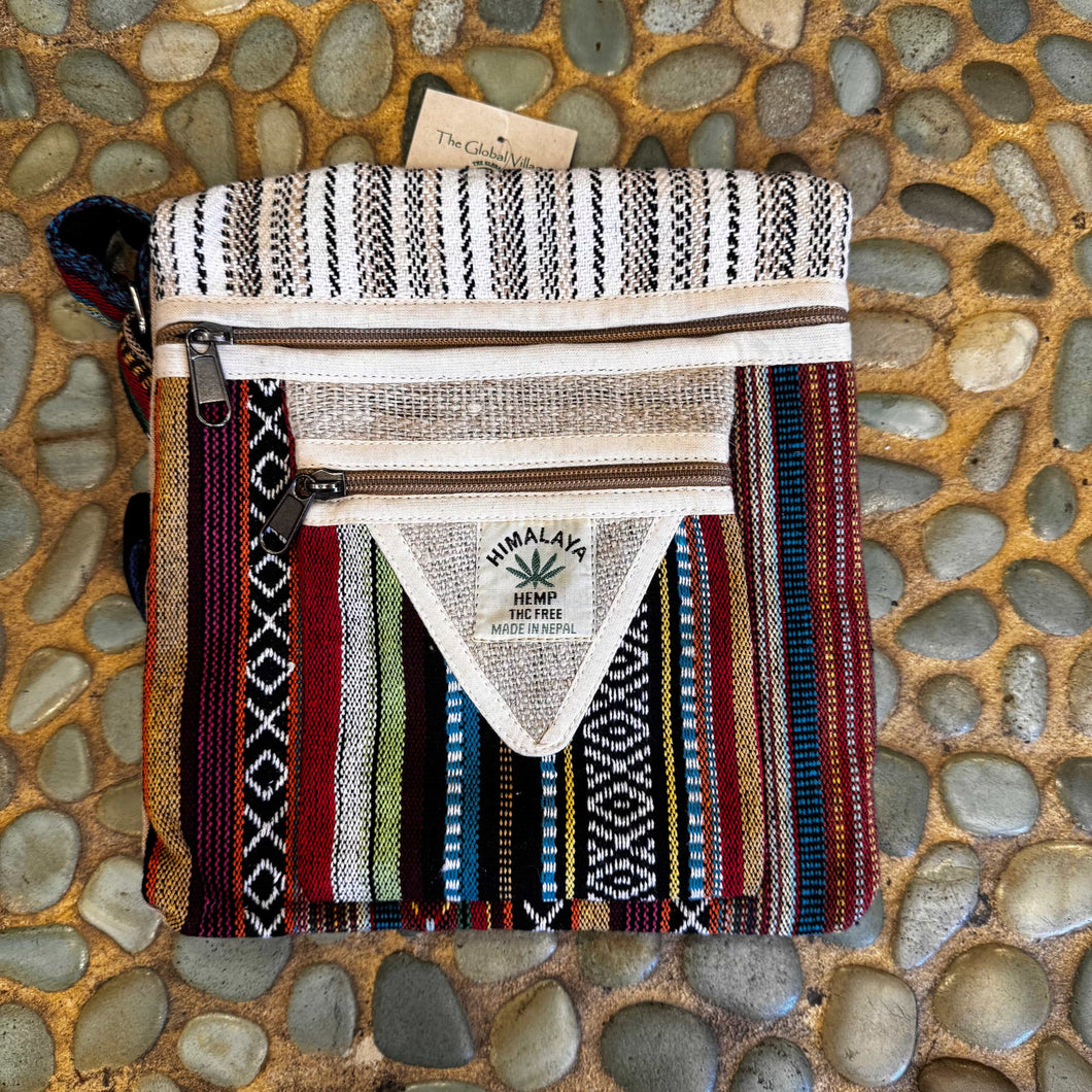 Hemp shoulder bag - Side Satchel, Book Bag, Made In Nepal