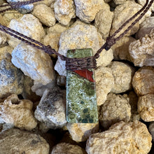 Load image into Gallery viewer, Handmade Bloodstone Macrame Necklace