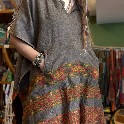 Aztec Print Rectangle Hippie Poncho ~ Festival ~ Gypsy