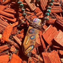 Load image into Gallery viewer, Handmade Koroit Boulder Opal Macrame Necklace