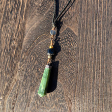 Load image into Gallery viewer, Copper Wrapped Jade Necklace with Tourmaline